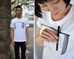 shirt with pen holder on sleeve